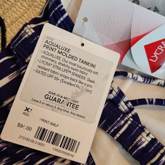 Athleta Aqualuxe Print Molded Bikini Top Blue Swimwear Women’s Sz XS NWT‎ - Picture 7 of 14